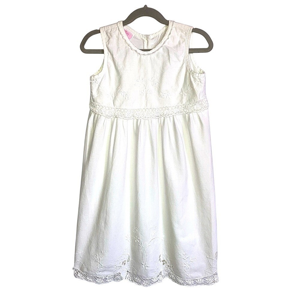 Allison Rose White‎ Cotton Dress Girls 6X Wedding Family Pictures